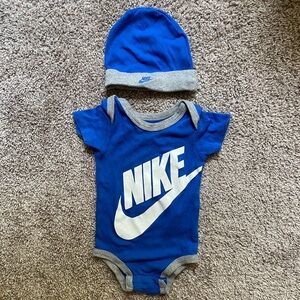 Nike Baby Onesie With Matching Hat